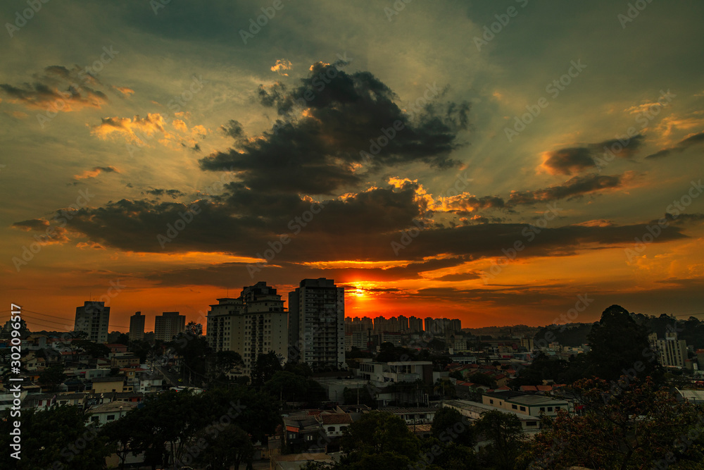 Sunset in Sao Paulo, the capital.