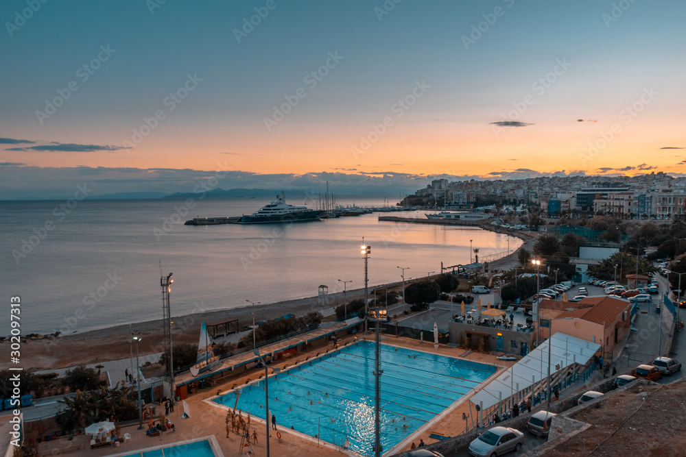 View of Pasalimani, Piraeus and public pool