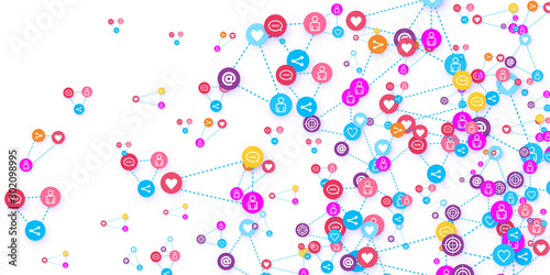 Social media marketing, Communication concept.