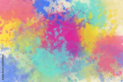Colorful cloud abstract on yellow background. © S.CHAIYAWAT