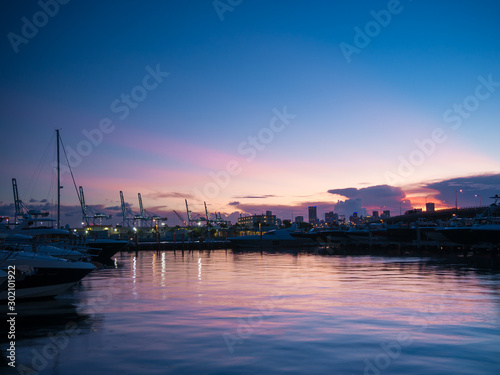 Boats in Marina at Sunset © christian