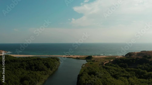 Wallpaper Mural drone flight over Veleka river at the Veleka beach in Sinemorets, Bulgaria Torontodigital.ca