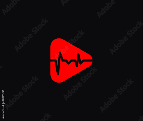 Heart rate Logo Icon Premium Minimal emblem design template