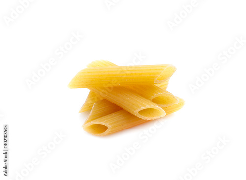 heap of pasta on white background photo