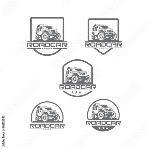 adventure jeep logo set