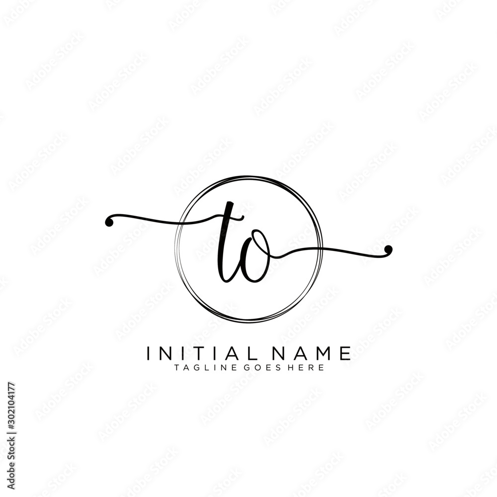 TO Initial handwriting logo with circle template vector. TO Initial handwriting logo with circle template vector.