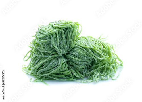 green noodle isolated on white