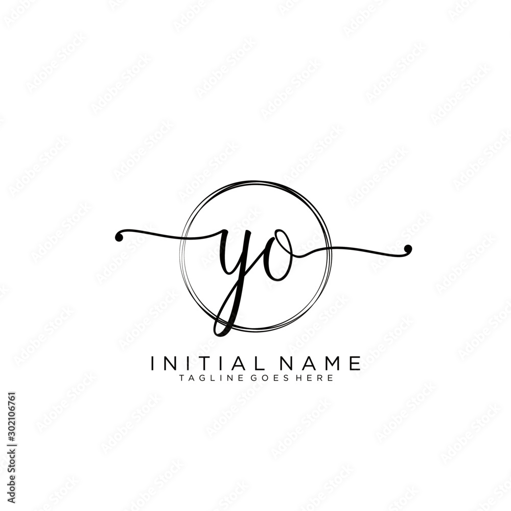 YO Initial handwriting logo with circle template vector. YO Initial handwriting logo with circle template vector.