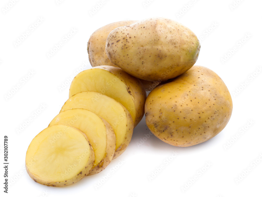 potatoes isolated on white background