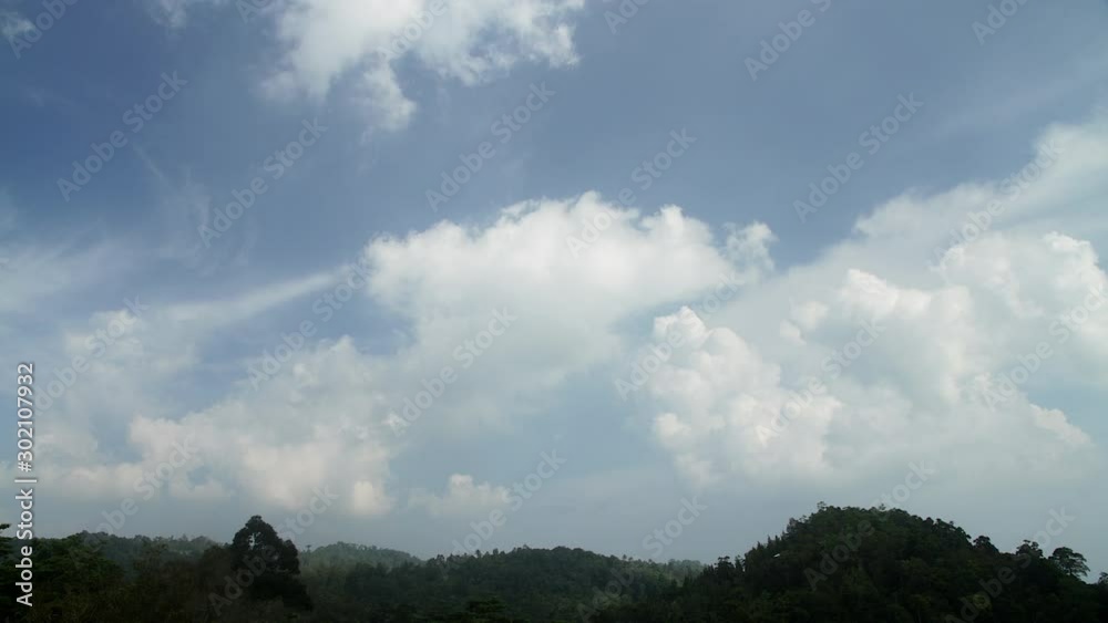 Time lapse Hill Top Koh Samui -Sunny cumulus clouds and jungle - Thailand Time lapse Hill Top Koh Samui -Sunny cumulus clouds and jungle - Thailand