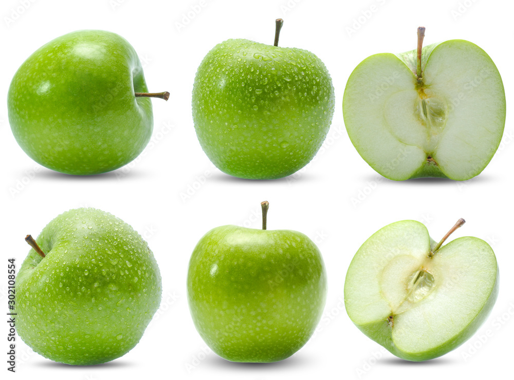 green apple fruit isolated on white background green apple fruit isolated on white background