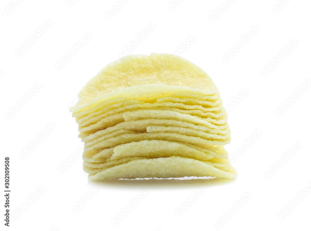 Potato Chips on white background Potato Chips on white background