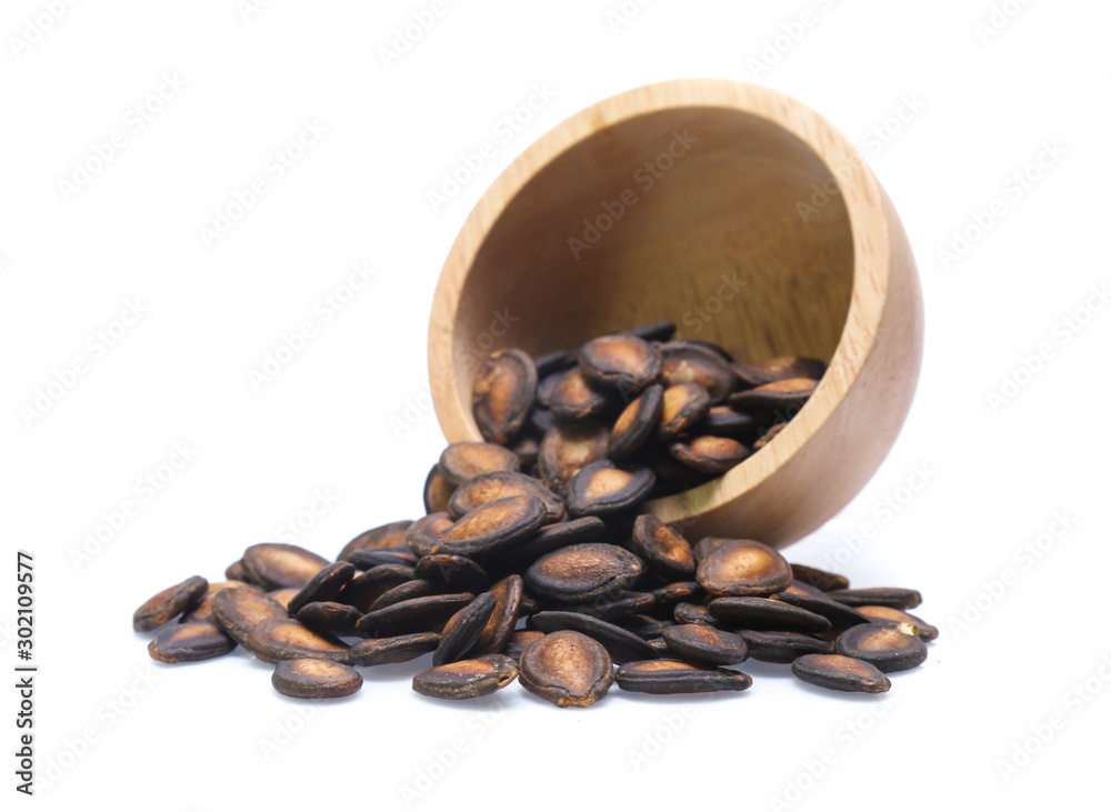 Fototapeta premium dry watermelon seed on white background