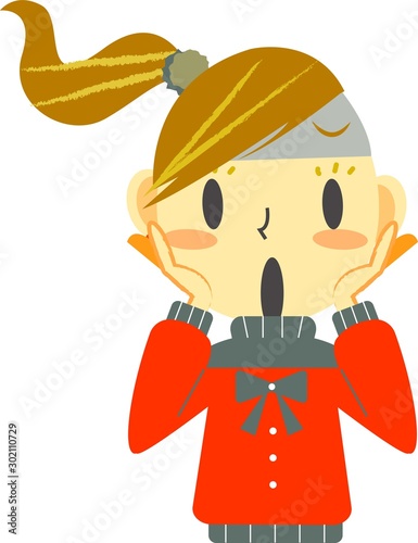 女の子 秋冬 ガーン Stock イラスト Adobe Stock