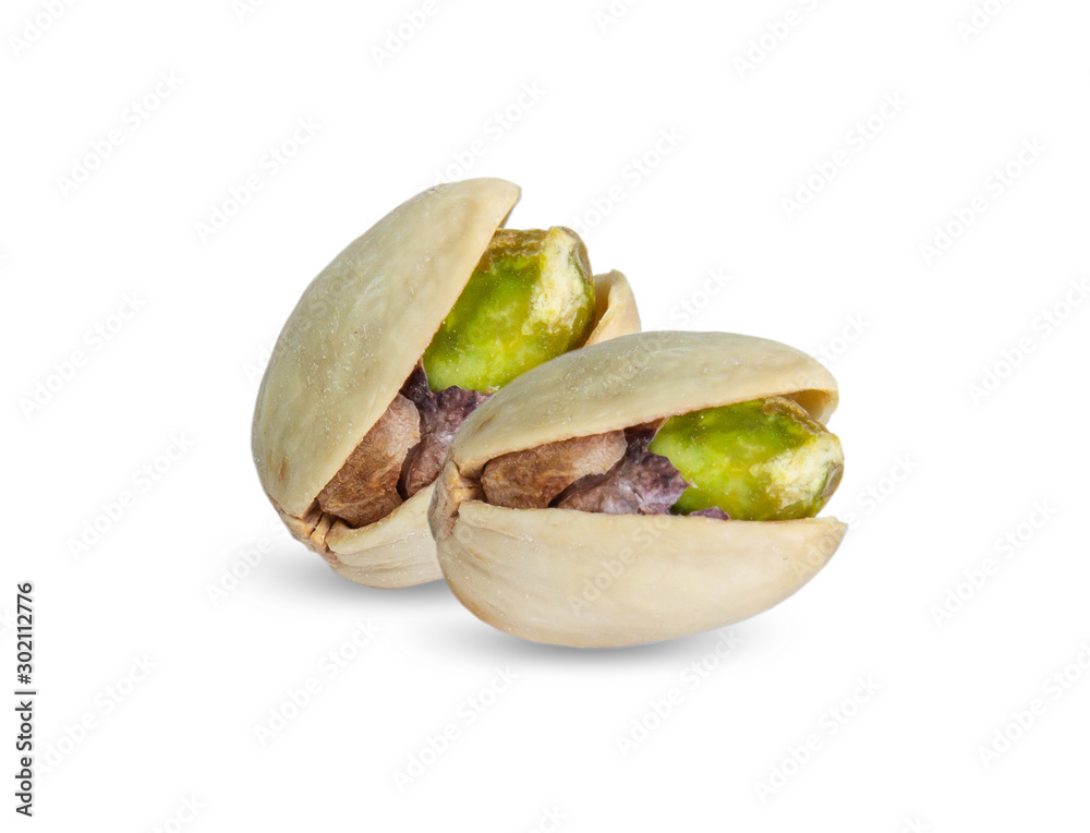 Pistachio nuts. Isolated on a white background Pistachio nuts. Isolated on a white background