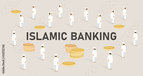 Islamic banking. Concept of managing money using shariah Islam religion law