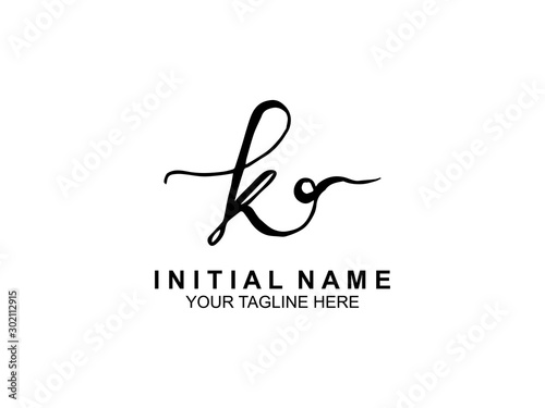 handwriting logo of initial signature. elegant logo design template. Letter Type K. vector illustration
