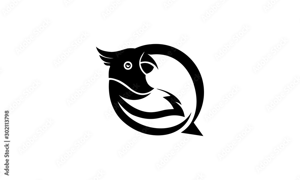 logo parrot bird circle vector logo parrot bird circle vector