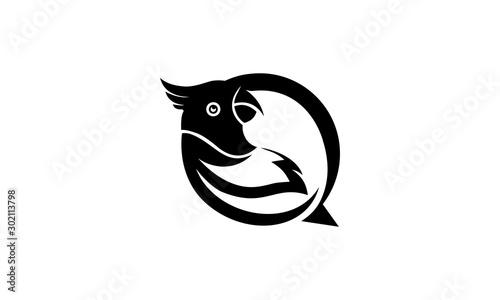 logo parrot bird circle vector