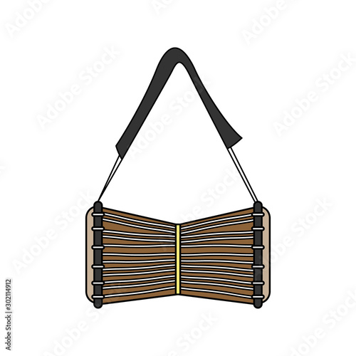 Cartoon Talking Drum Vector Illustration