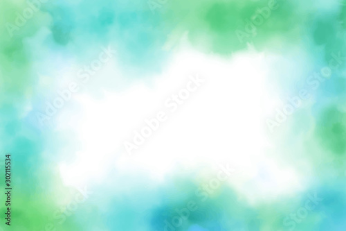 blue and green watercolor frame background eps10 vectors illustration