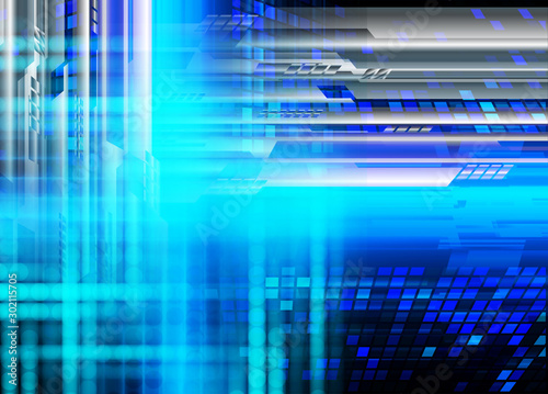 Blue cyber circuit future technology concept background