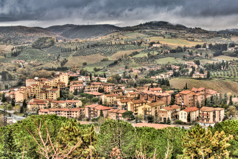 san gimignano village in the mountains