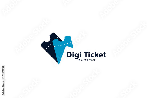 digital ticket logo icon vector isolated