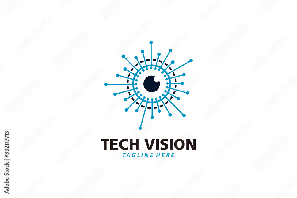 tech vision logo icon vector isolated tech vision logo icon vector isolated