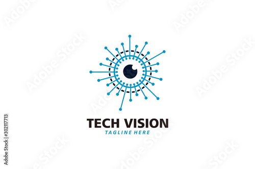 tech vision logo icon vector isolated