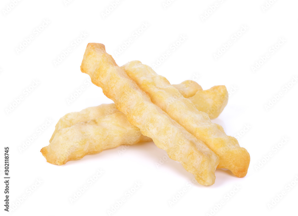 potato fry on white isolated background potato fry on white isolated background