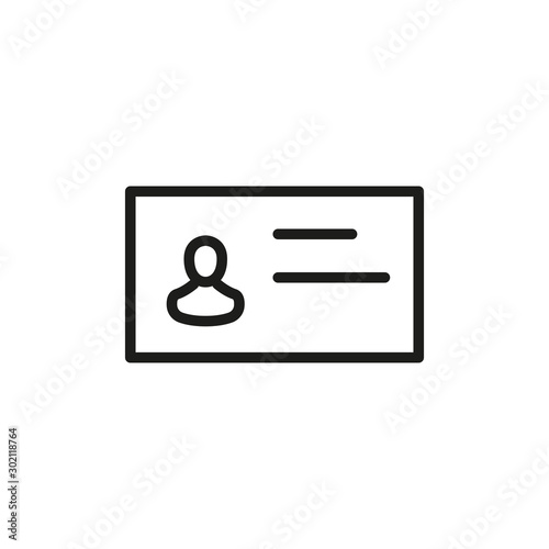 Simple personal card line icon.