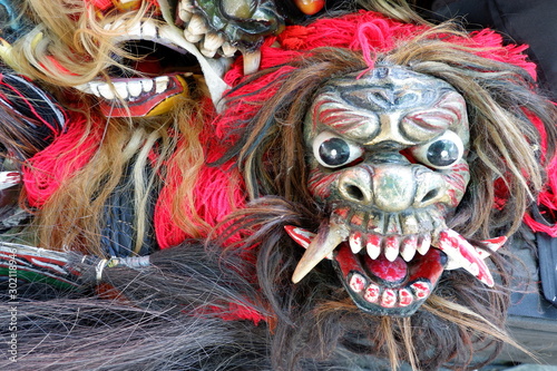 Jatilan/Jhatilan mask. Property for jatilan that usually used by the dancers. photo