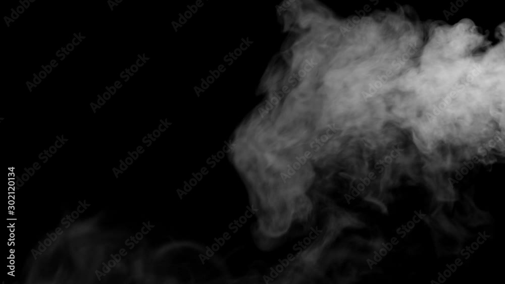 White smoke floating on isolated black background,water spray steam slow motion, Spooky element for halloween day White smoke floating on isolated black background,water spray steam slow motion, Spooky element for halloween day