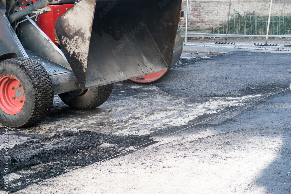 Fototapeta premium New asphalt on the ground