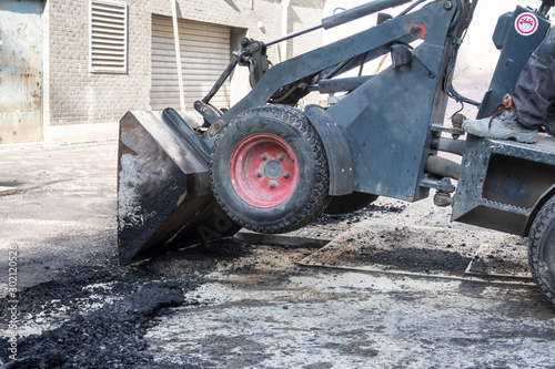 New asphalt on the ground