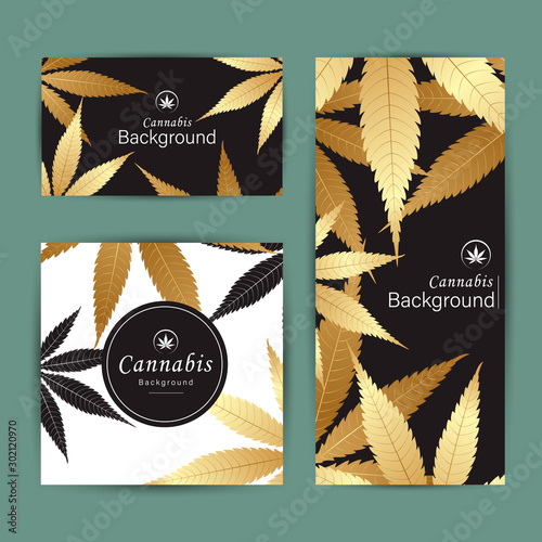 stock vector banner backround card of marijuana cannabis with logo graphics