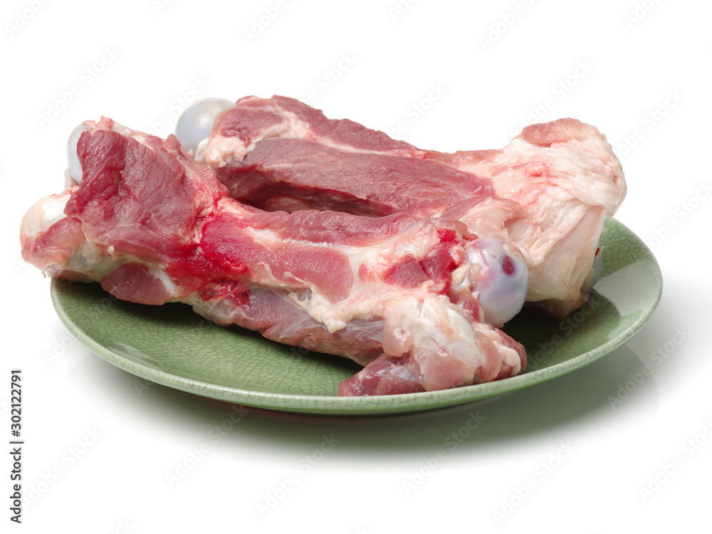 Pig Bone Used For Cooking Soup Base on white background Pig Bone Used For Cooking Soup Base on white background