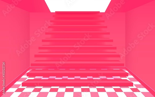 red staircase in the red room