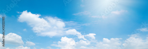 Beautiful blue sky cloudsfor background. Panorama of sky.