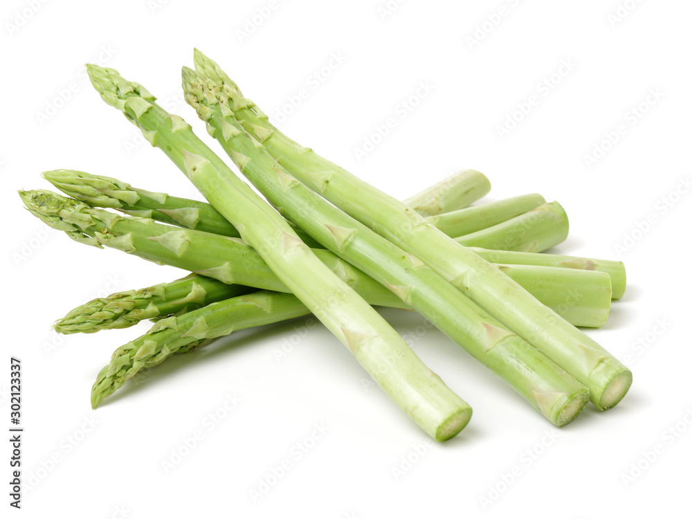 Asparagus on a white background - obrazy, fototapety, plakaty 