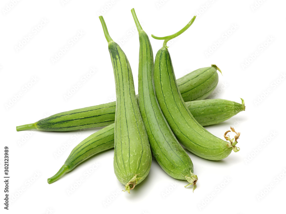 fresh loofah on the white background 