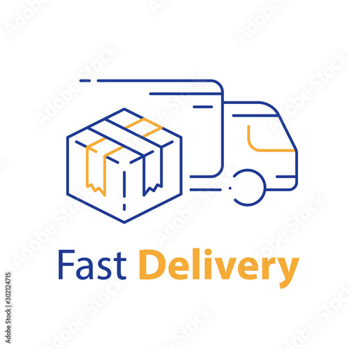 Truck delivery, transportation company, distribution service, logistics solution