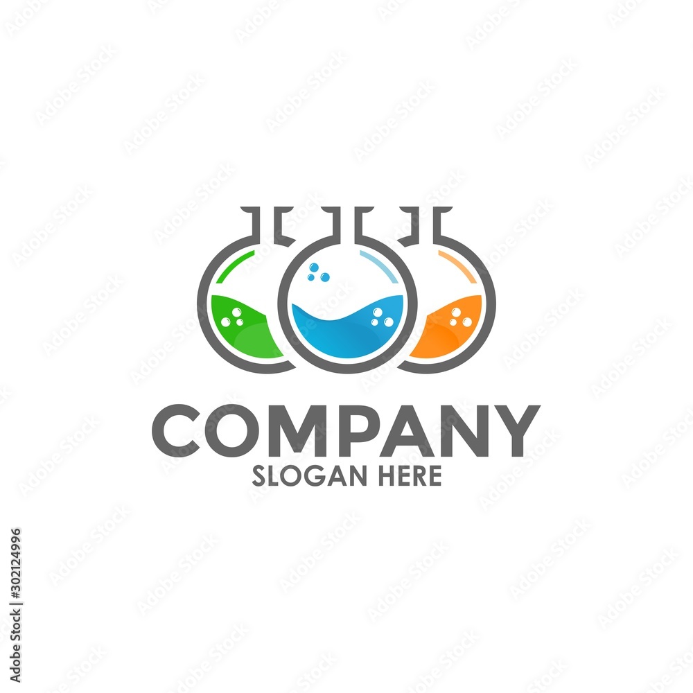 Creative Laboratory Concept Logo Design, Lab Logo Vector Template