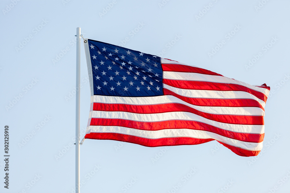 4th of July - Independence day. American flag blown in the wind USA flag