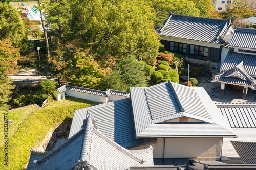 View on top of Traditional japanese tile.