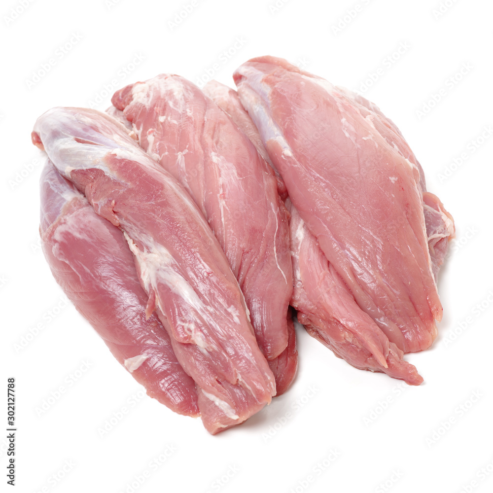 Fresh raw pork on white background Fresh raw pork on white background