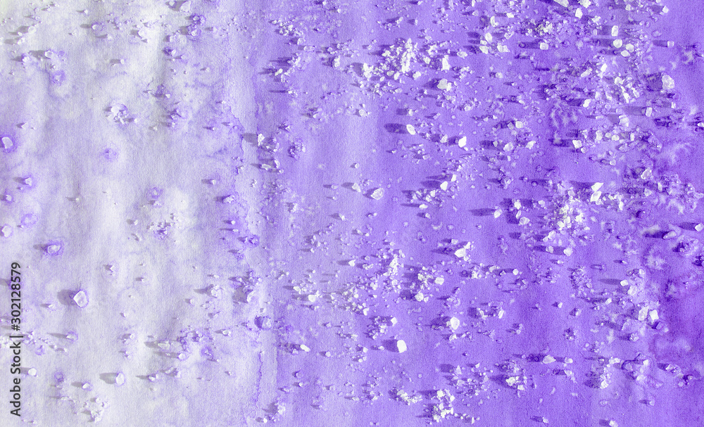 Abstract strokes of watercolor lilac paint with crystals for background Abstract strokes of watercolor lilac paint with crystals for background