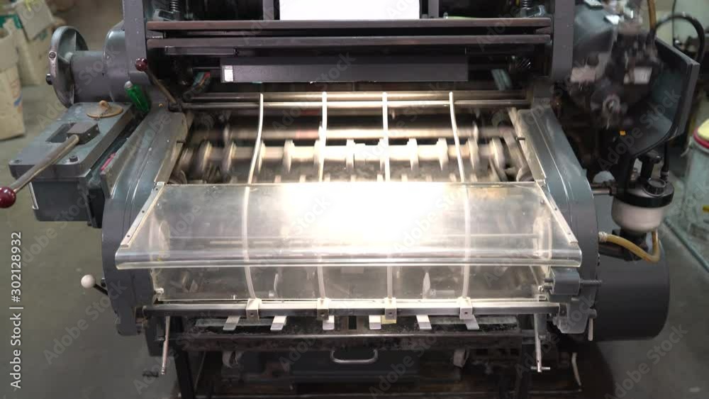 old and classic printing machine working