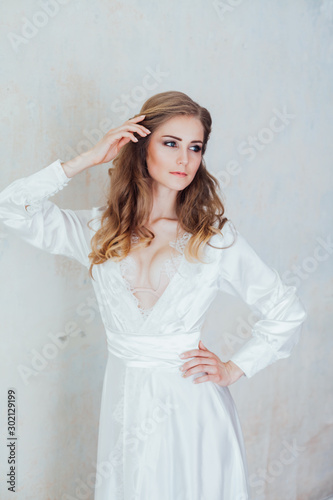 Portrait of a gentle girl in lingerie photo
